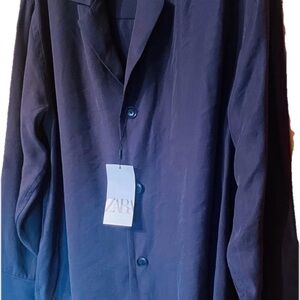 Zara Black Button-Up Shirt, XL